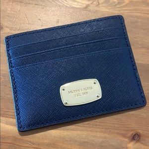 MICHAEL KORS CARD CASE NAVY/GOLD